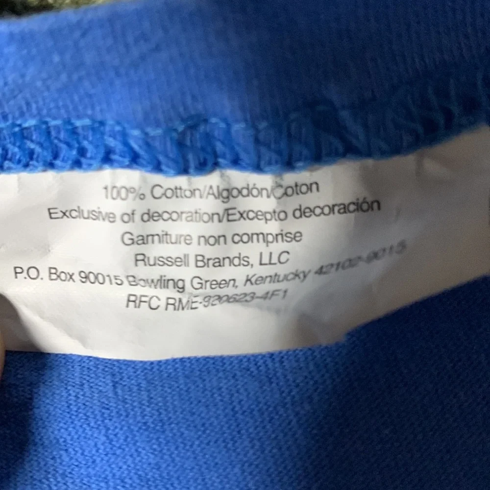 Lot of 2 Russell Athletics blue, short sleeve t-shirts.  Size Large - Picture 9 of 11